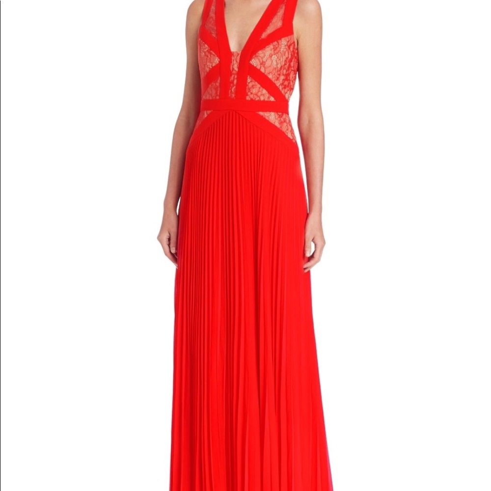 BCBG MAXAZRIA Bright Poppy Evonne Lace Gown